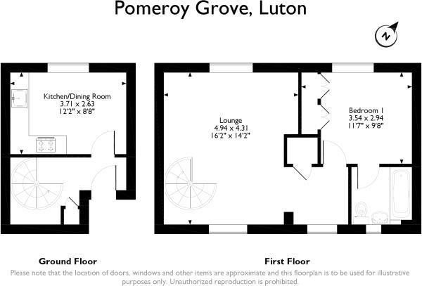 1 Bedrooms Flat for sale in Pomeroy Grove, Luton LU2