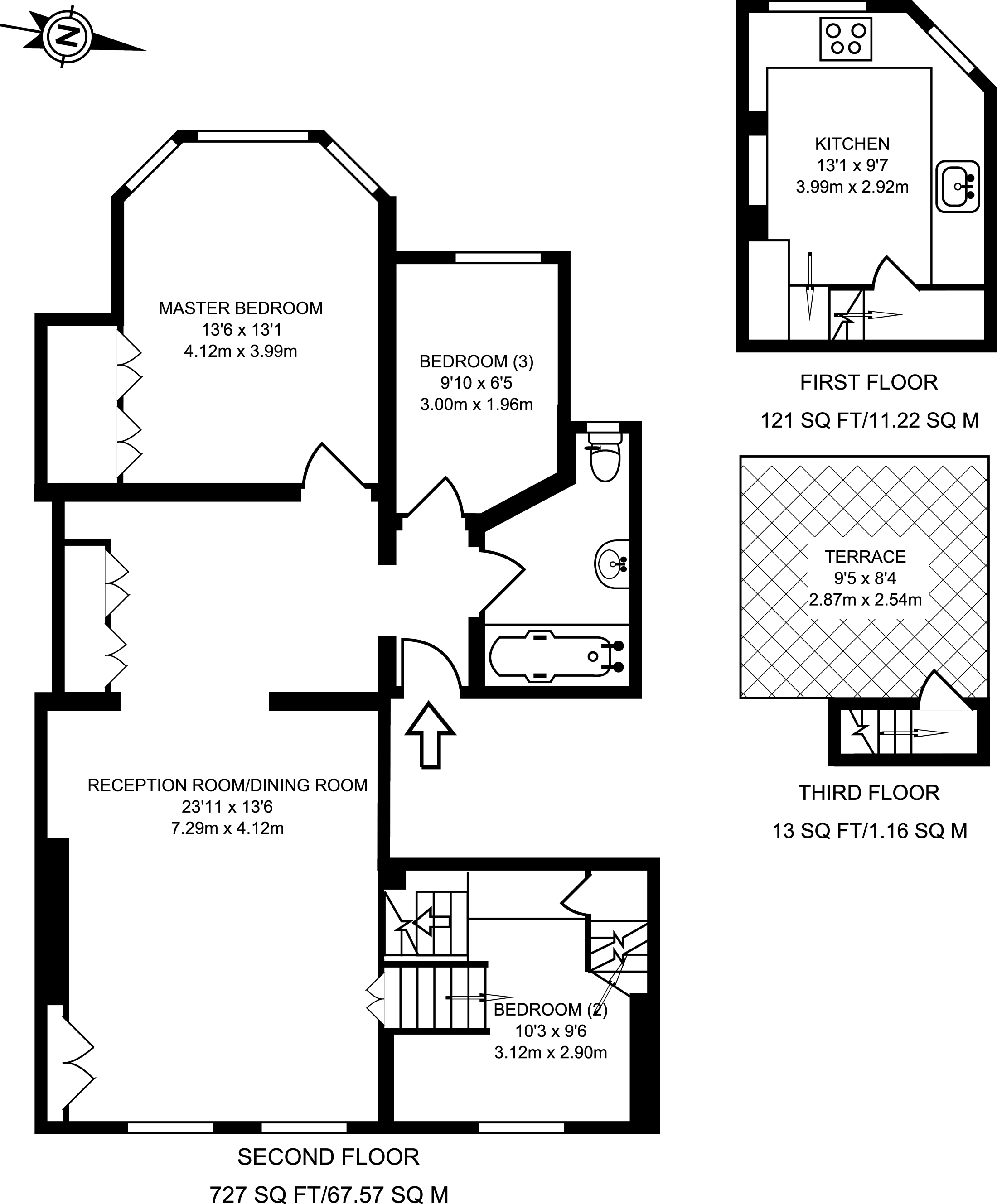 3 Bedrooms Flat to rent in Muswell Hill Road, Muswell Hill N10