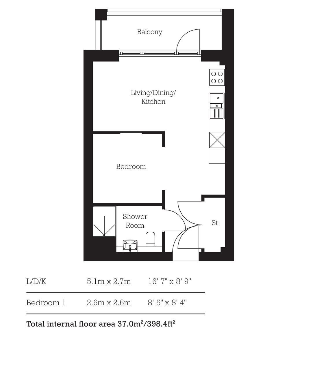 Flat 110, Lighterman Point, 3 New Village Avenue, London floorplan