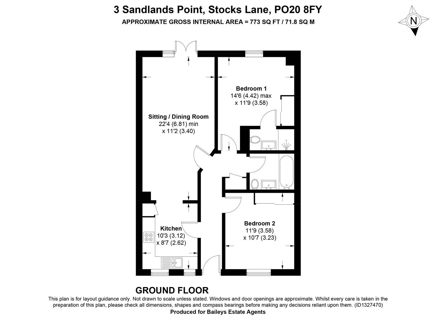 3 Sandlands Point, Stocks Lane, Chichester floorplan