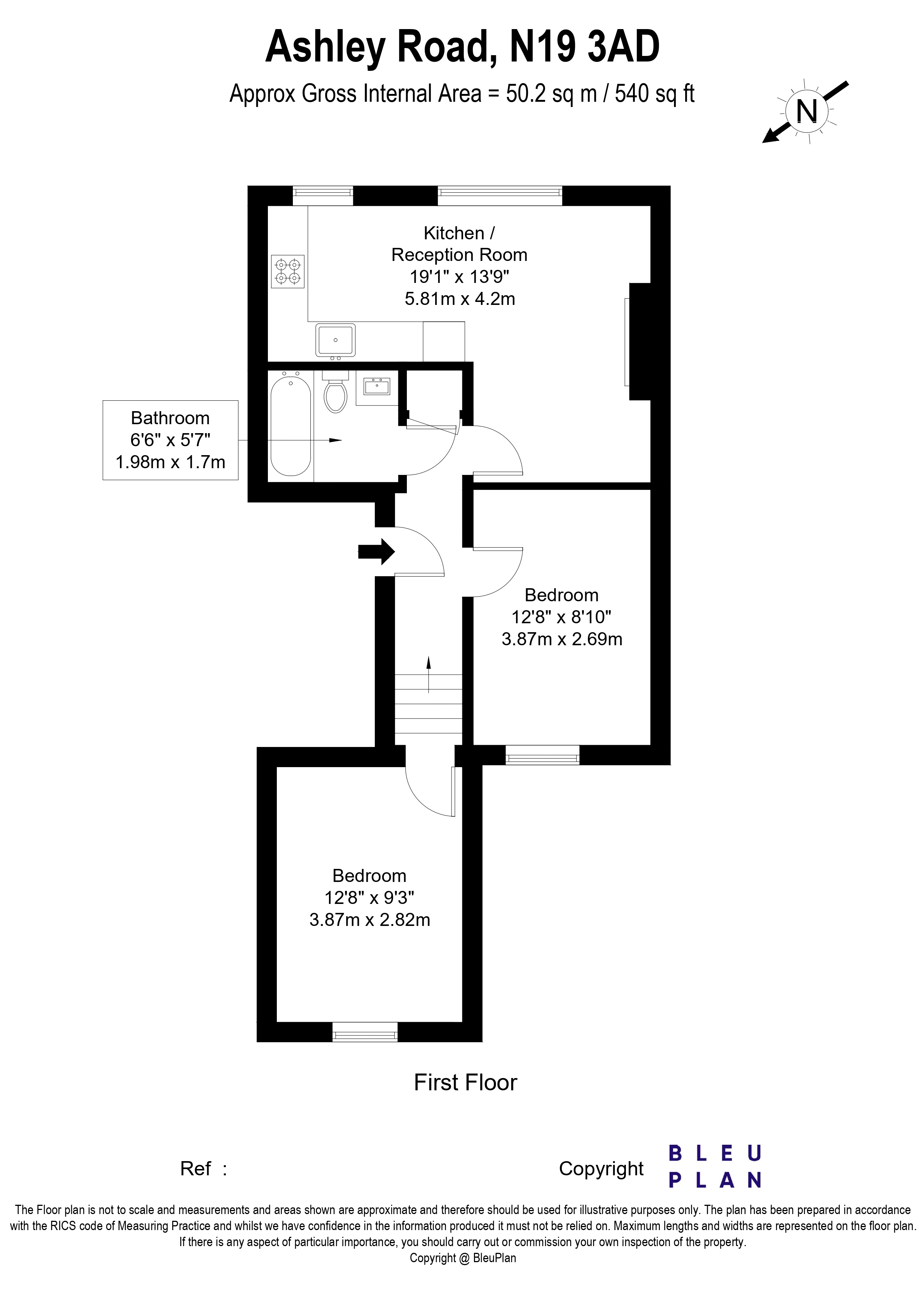 7b, Ashley Road, London floorplan