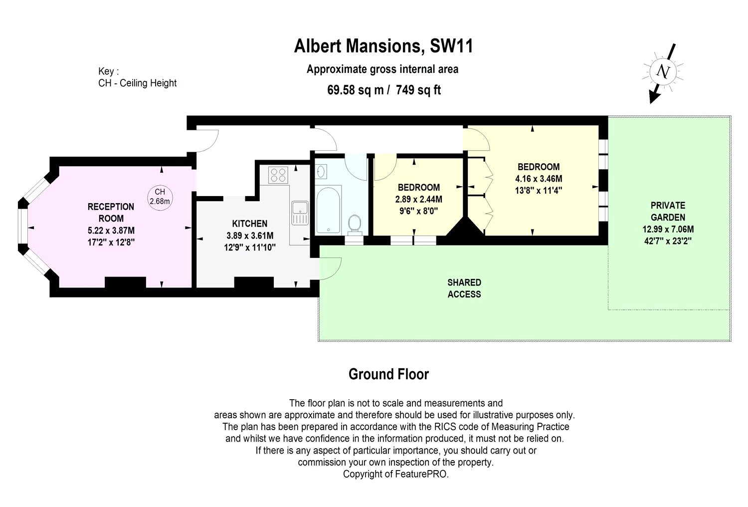 2 Bedrooms Flat to rent in Albert Mansions, Albert Bridge Road, London SW11