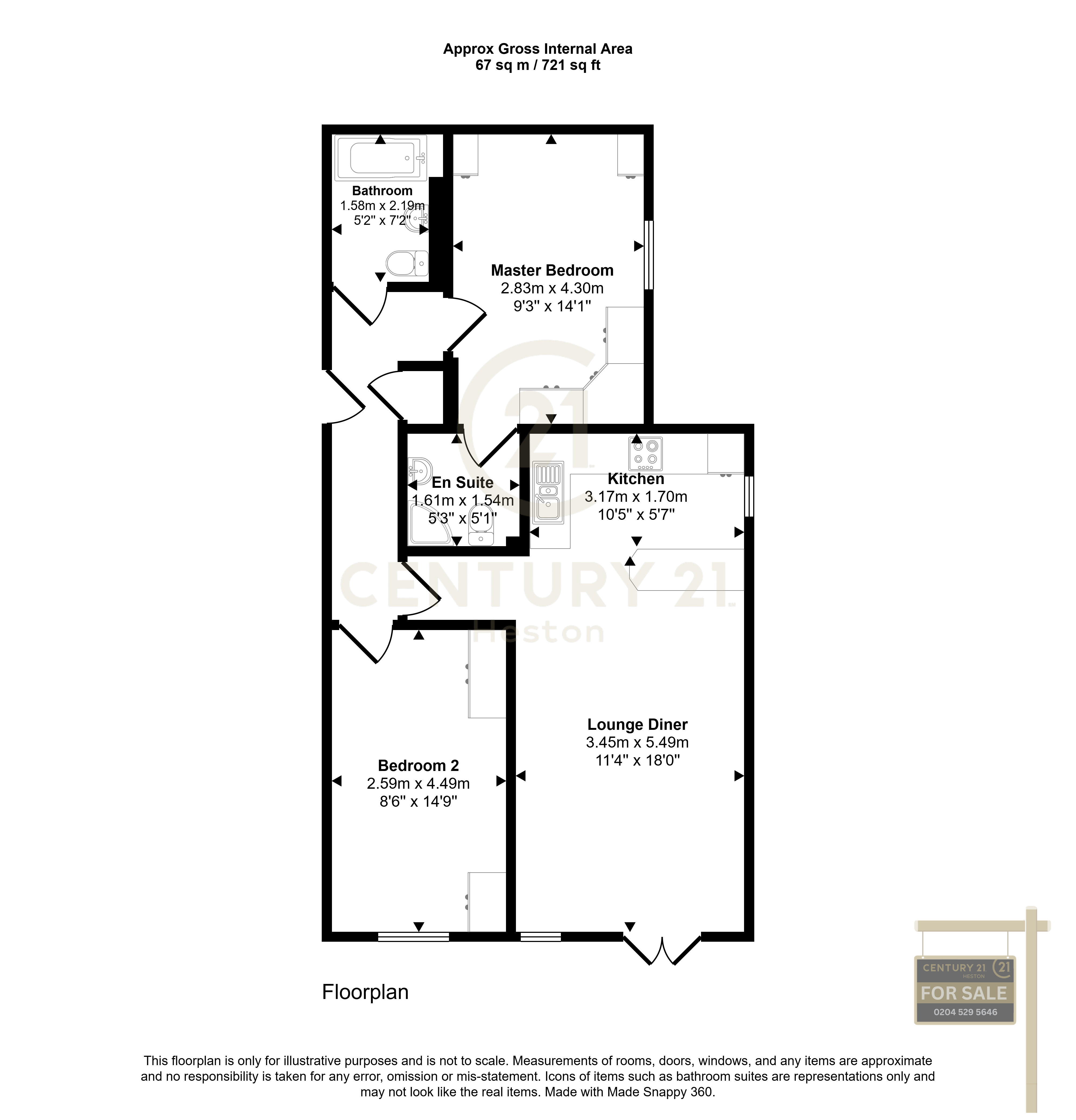 Flat 1, Sycamore Court 359, Vicarage Farm Road, HOUNSLOW floorplan