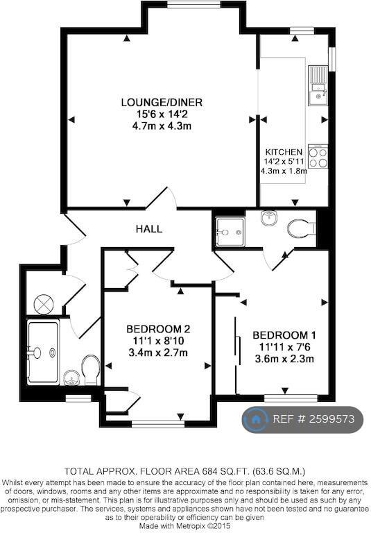 37 Waterford House, Thorney Mill Road, West Drayton floorplan