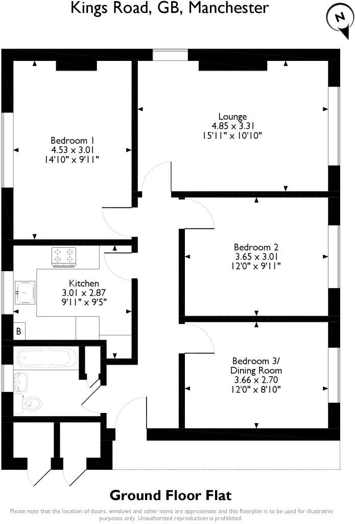Kings Road, Manchester M32, 2 bedroom flat to rent 61619892 PrimeLocation