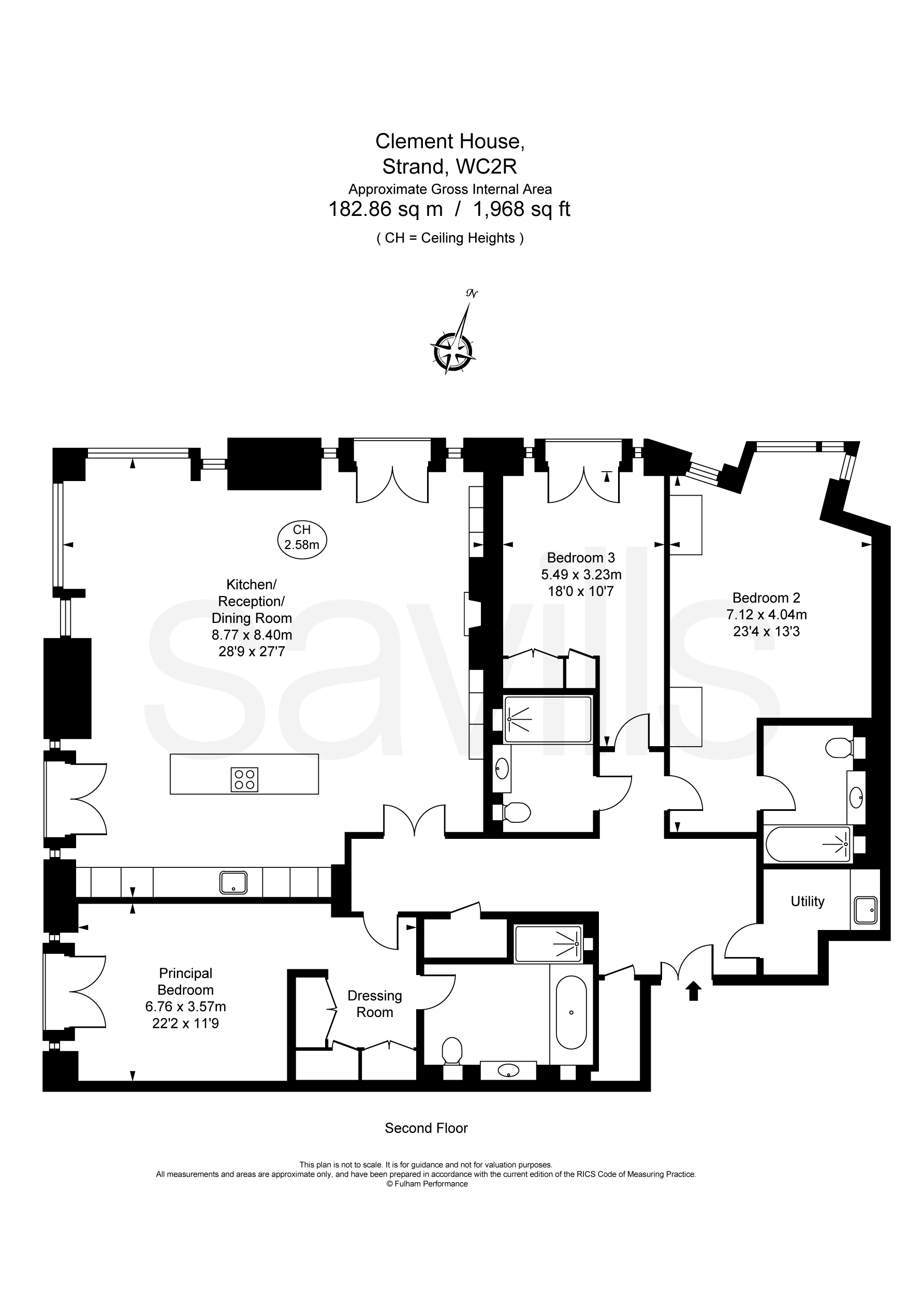Flat 9 Clement House, 190, Strand, London floorplan
