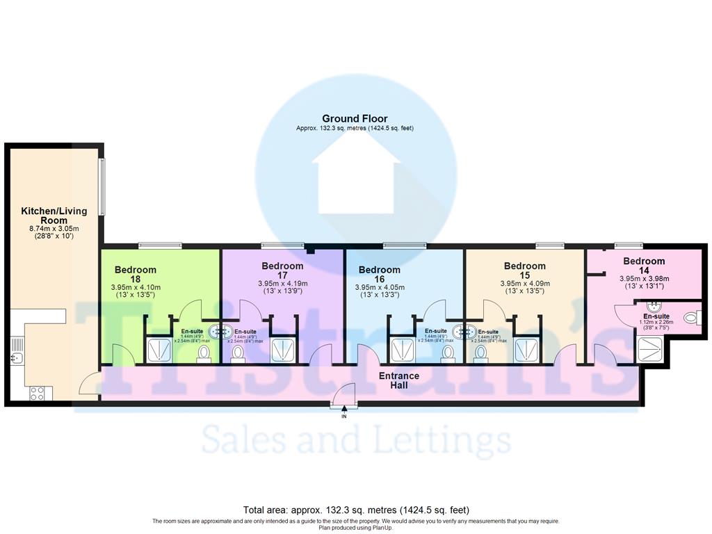 NBV 5 BED Cluster 14 - 18 Broadgate House, Broadgate, First Floor Ensuite, 5 Bed Cluster floorplan