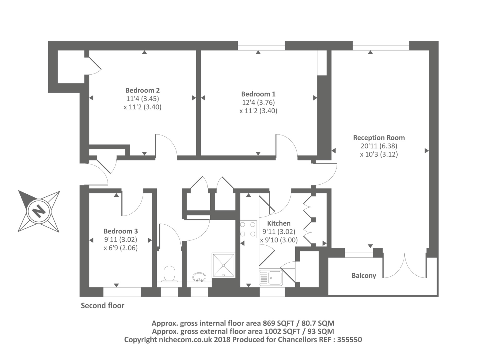 3 Bedrooms Flat to rent in Richmond, Surrey TW9