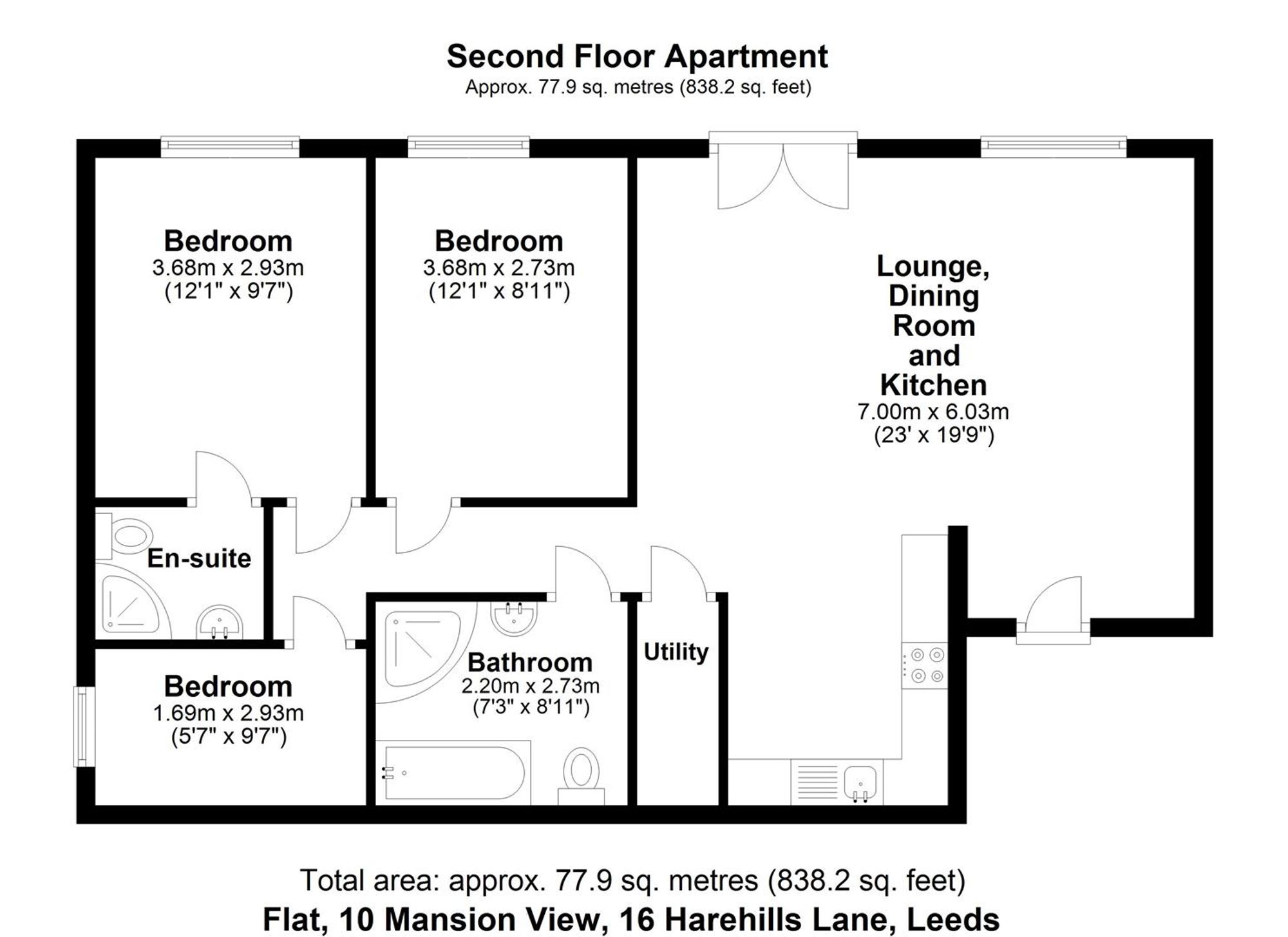 Flat 10, Mansion View, Leeds floorplan