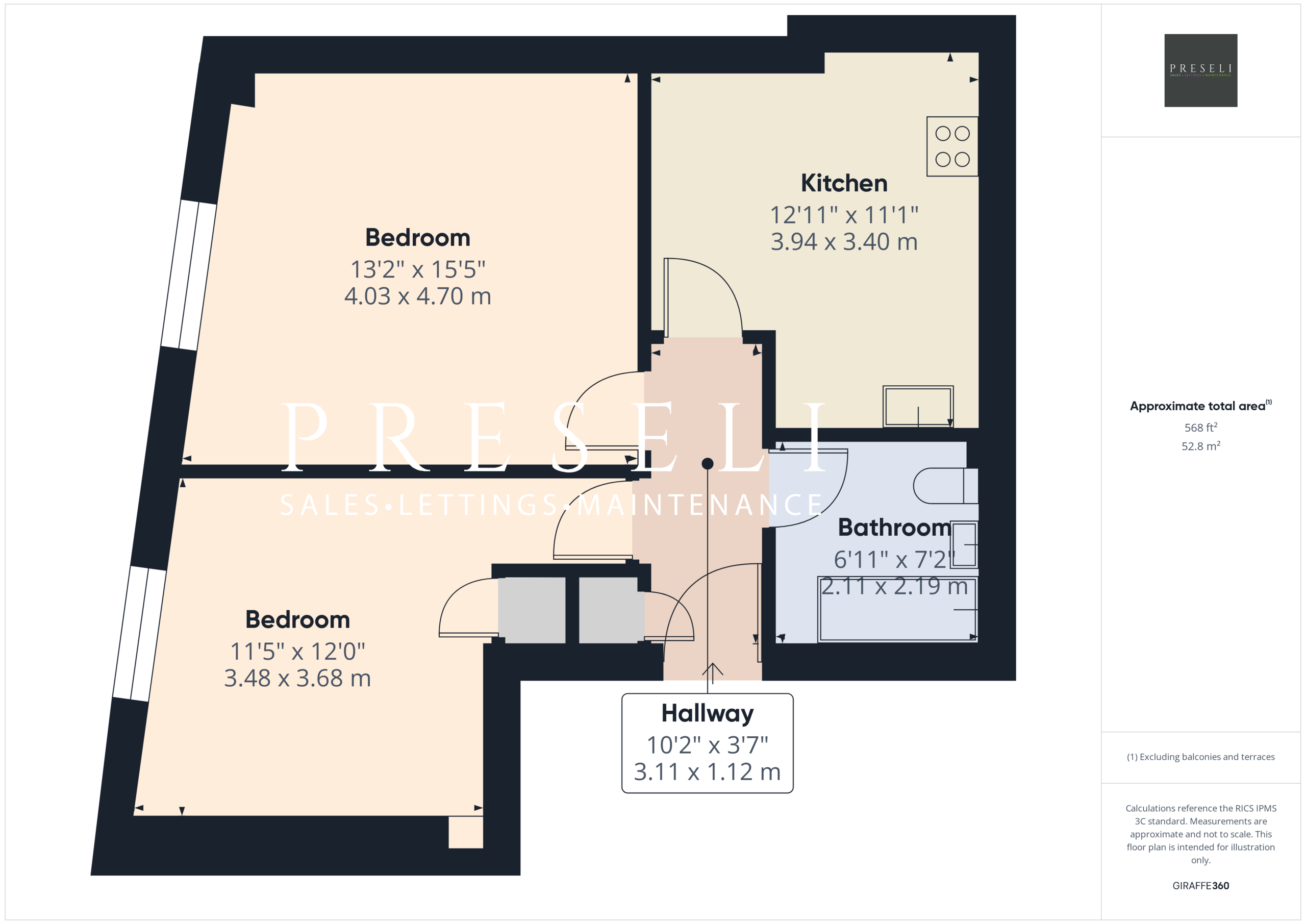 Flat 3 St. Mary's Church Hall, Haverfordwest floorplan