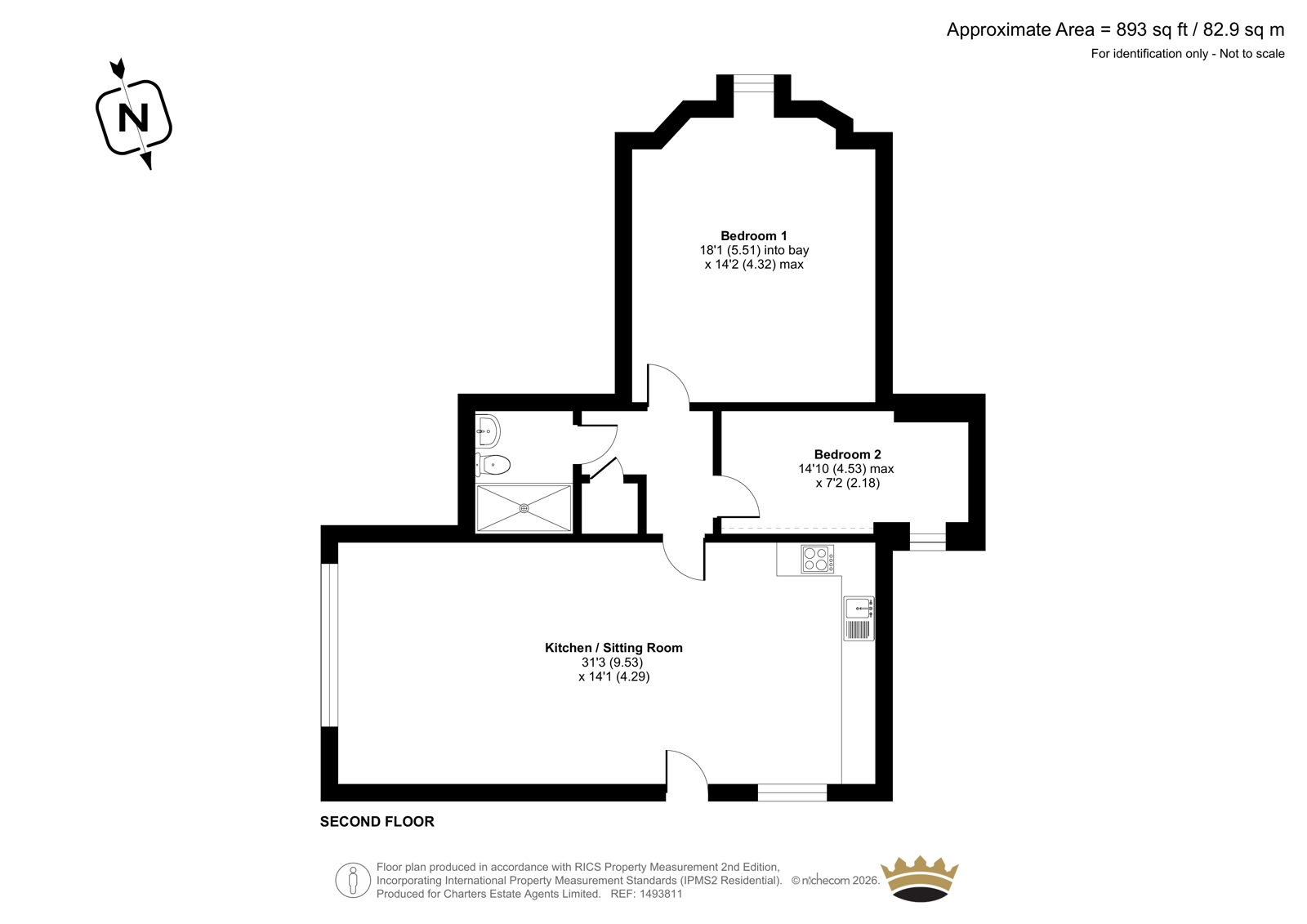 Oaklands- Apartment 5, 3, Oaklands, Hampshire floorplan