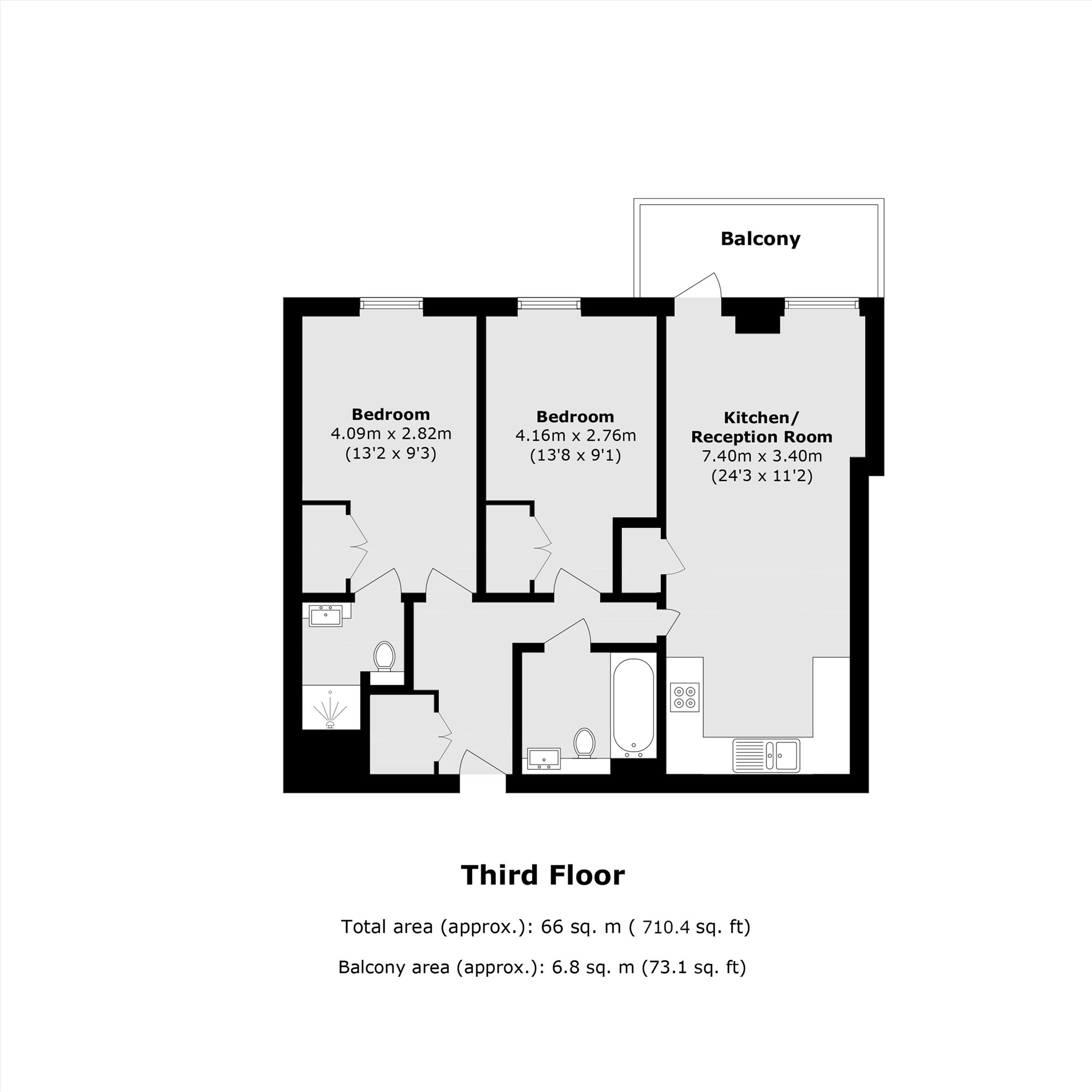 Flat 22 The Merchant Building, 38, Wharf Road, London floorplan