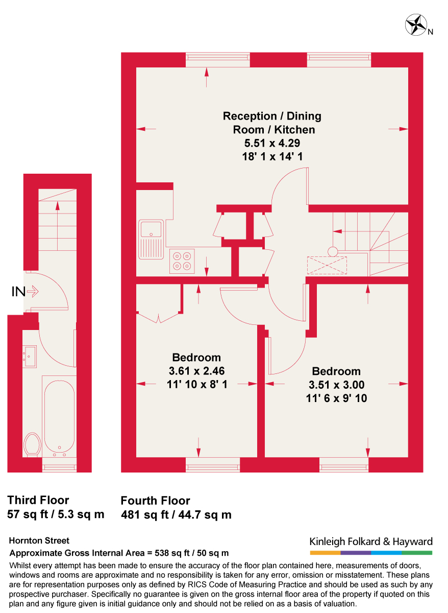 Flat 6, 22, Hornton Street, London floorplan