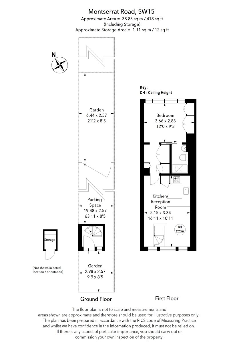 38A, Montserrat Road, London floorplan