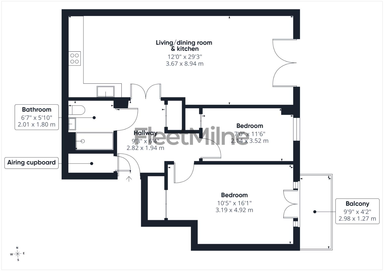 43, 22 Newhall Hill, Birmingham floorplan
