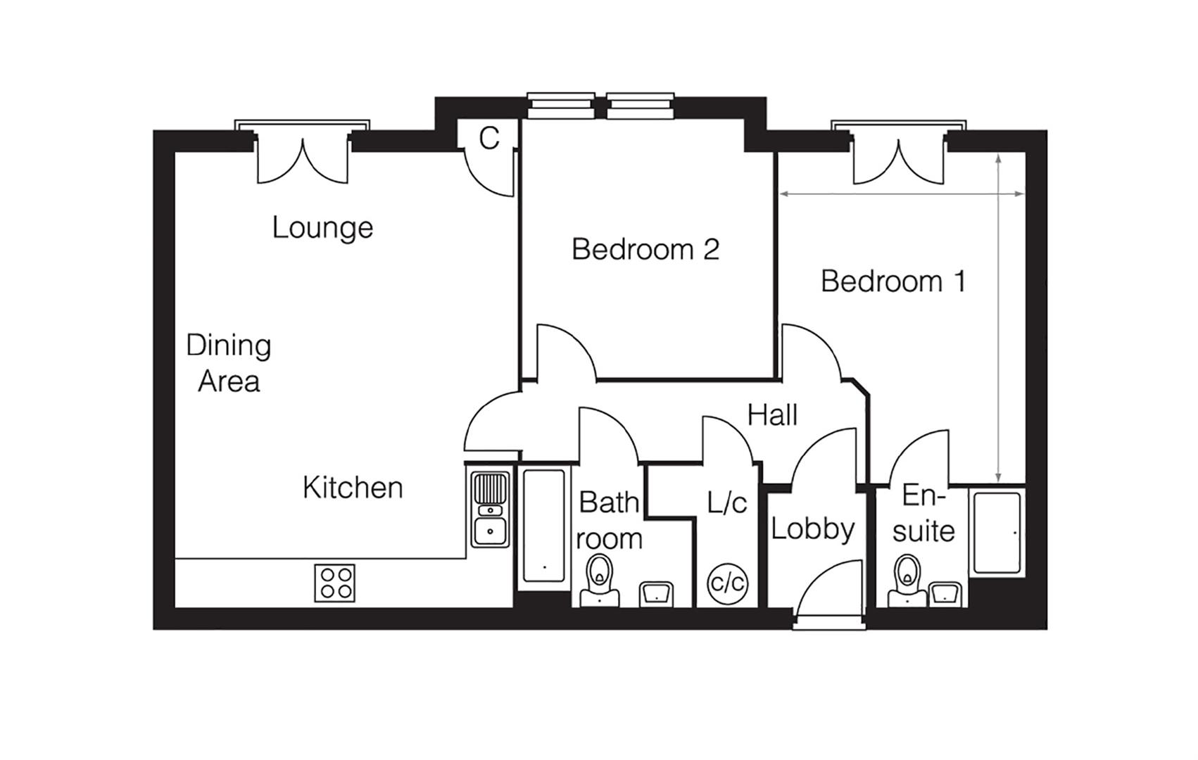 Bedford Road, Houghton Regis, Dunstable LU5, 2 bedroom flat for sale