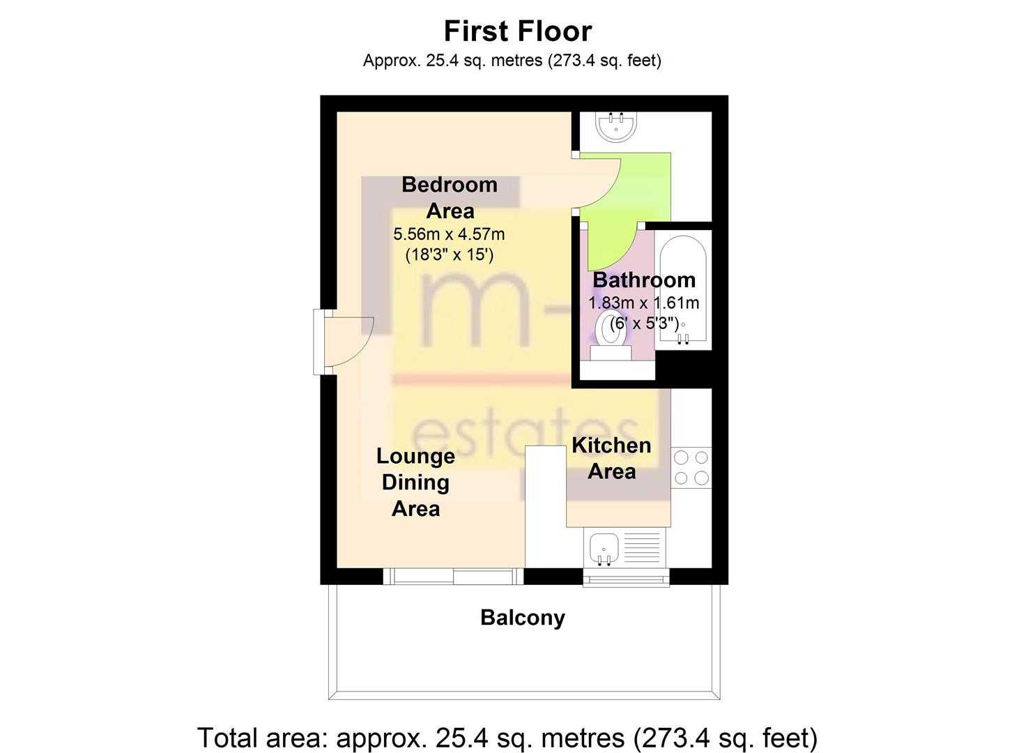 1 Bedrooms Flat to rent in Alderney Street, Castle Gardens, Nottingham NG7