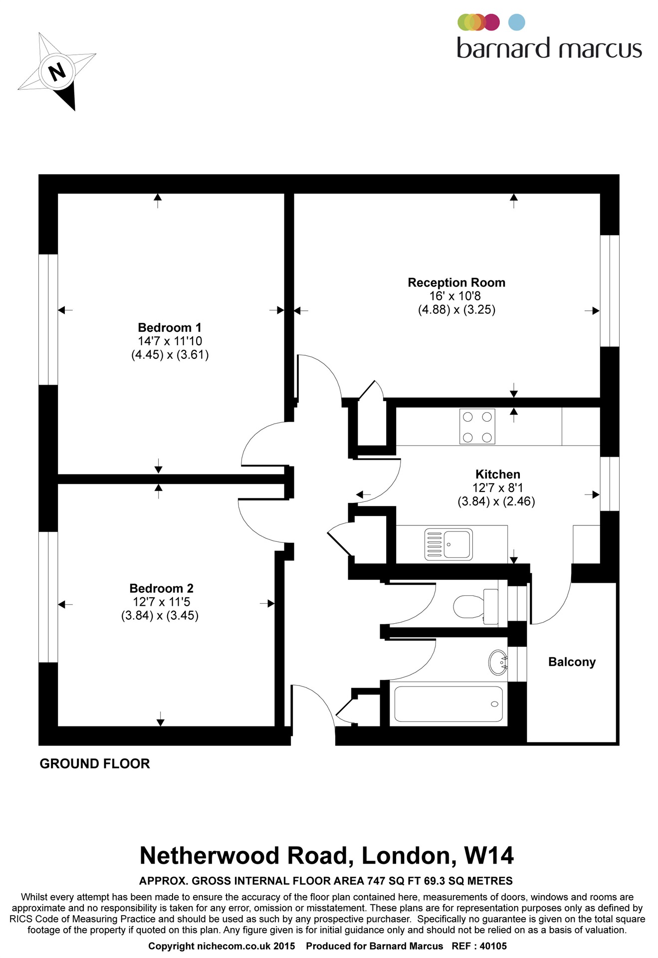 2 Bedrooms Flat for sale in Netherwood Road, London W14