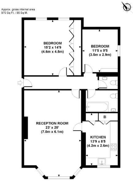 2 Bedrooms Flat to rent in Redington Road, London NW3