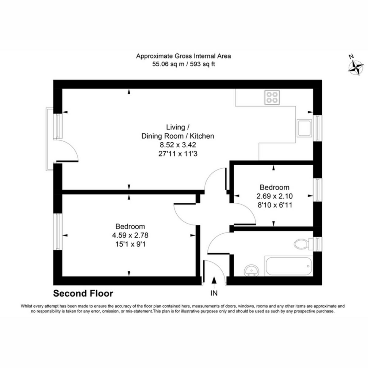Flat Flat 9, Ashwood, Place, Slough floorplan