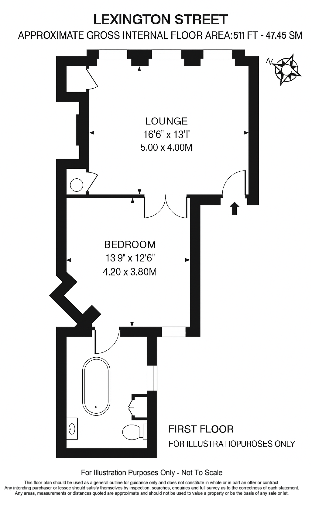 First Floor Flat, 49, Lexington Street, London floorplan