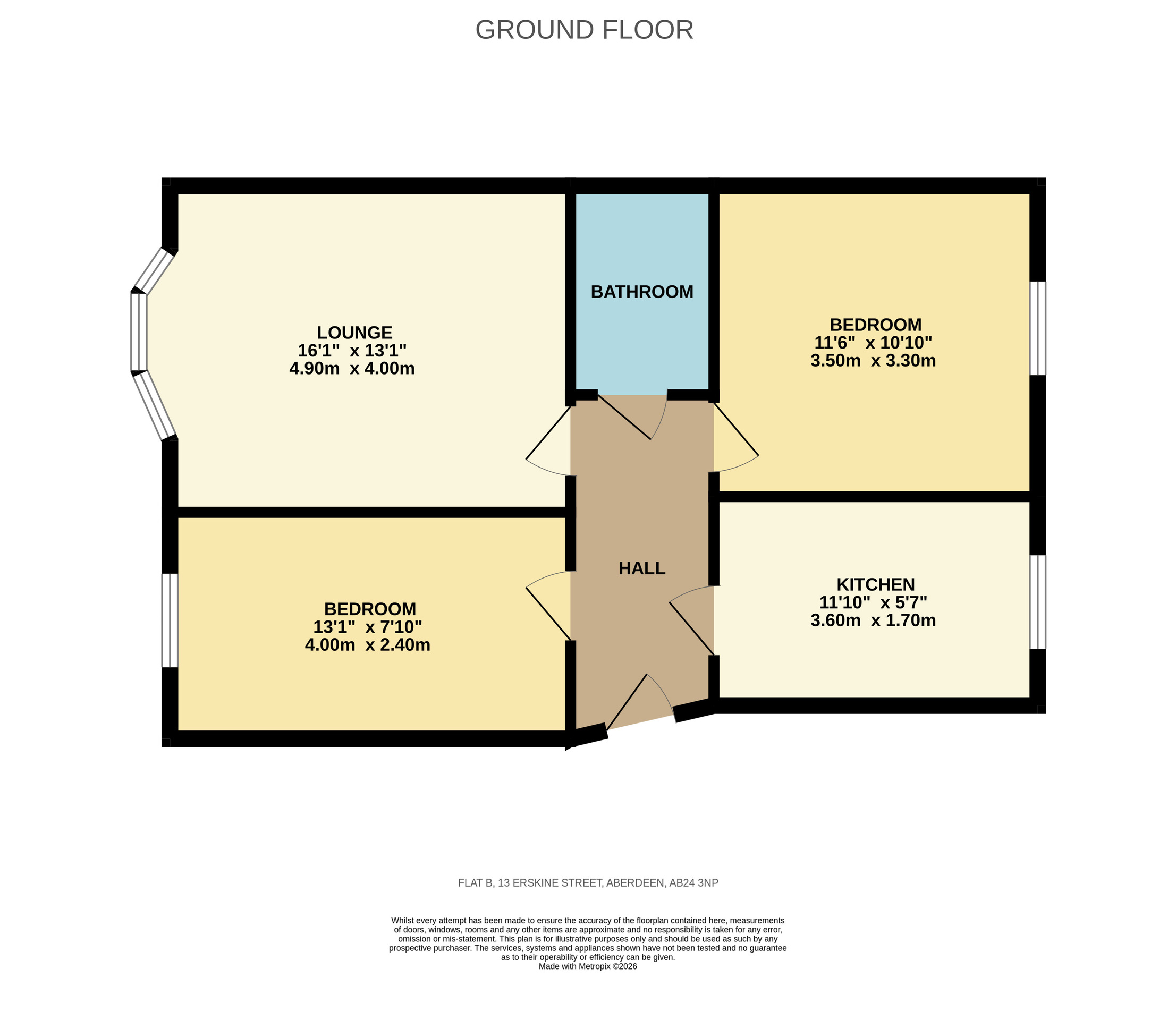 Flat B, 13 Erskine Street, Aberdeen floorplan