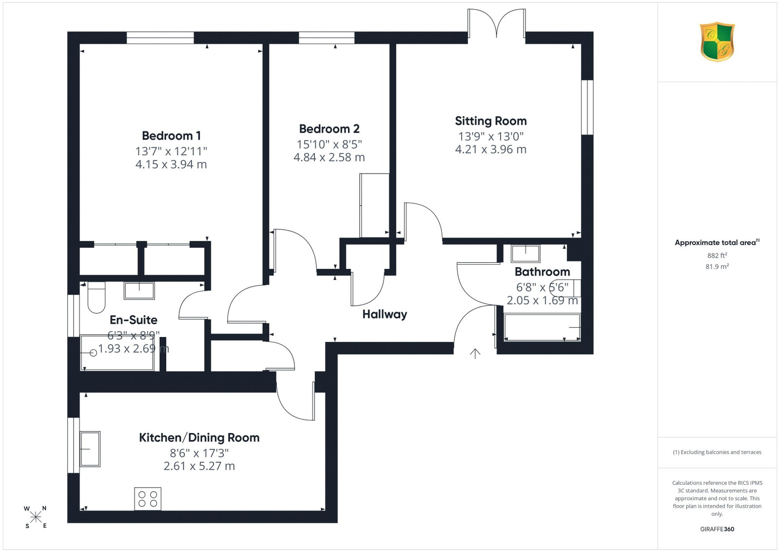 Mitre Court, 34,Flat 3, Worthing Road, Horsham floorplan