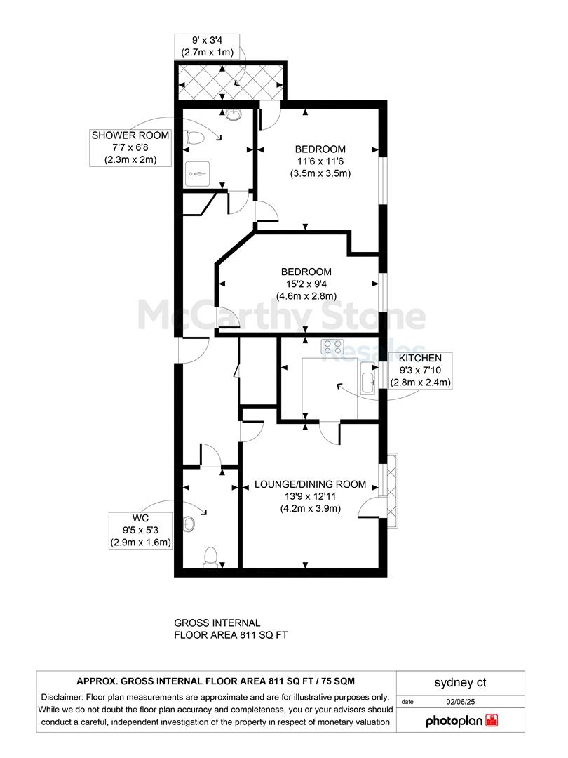 16 Sydney Court, Lansdown Road, Sidcup floorplan