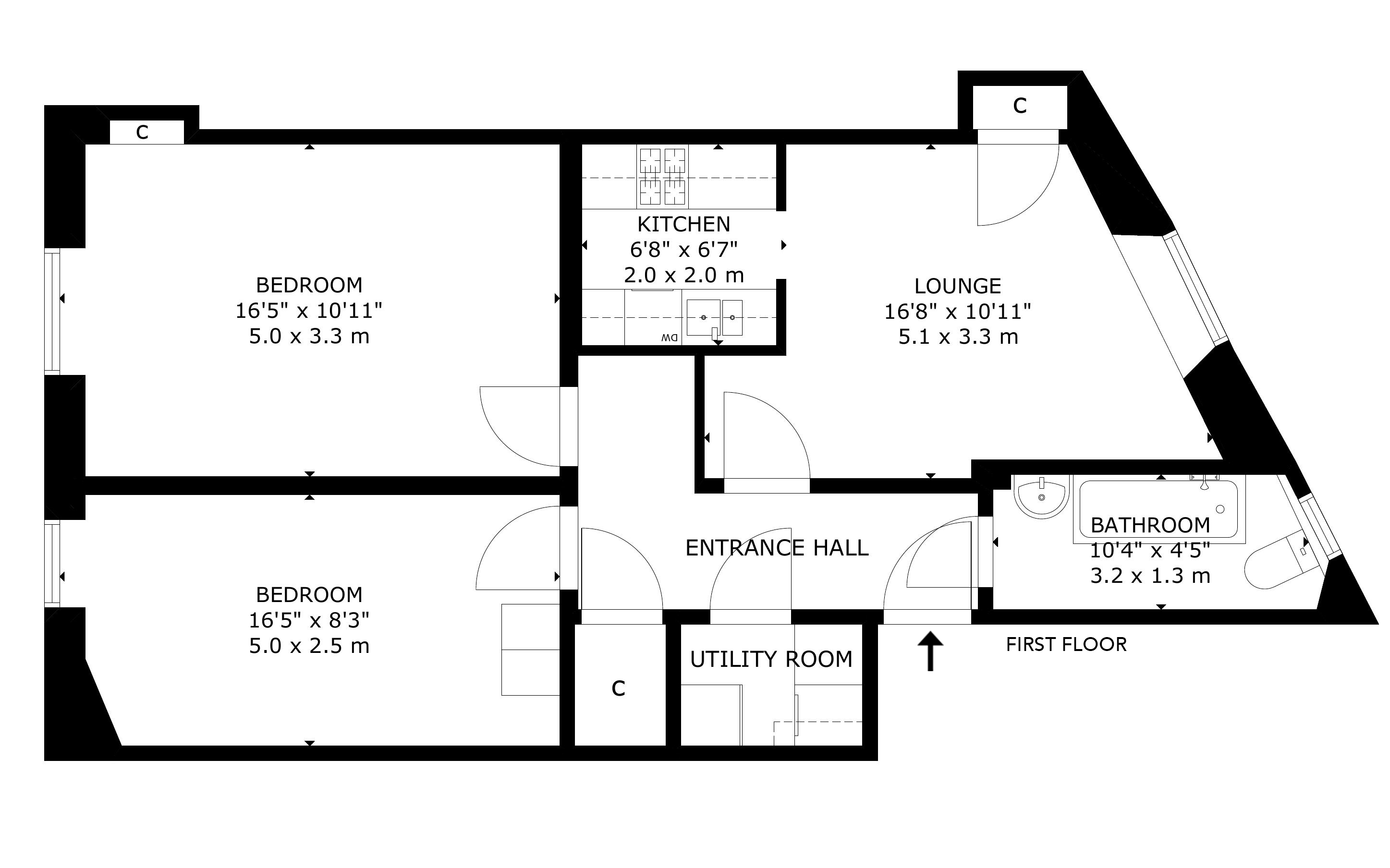 1/4, Burns Place, Edinburgh floorplan