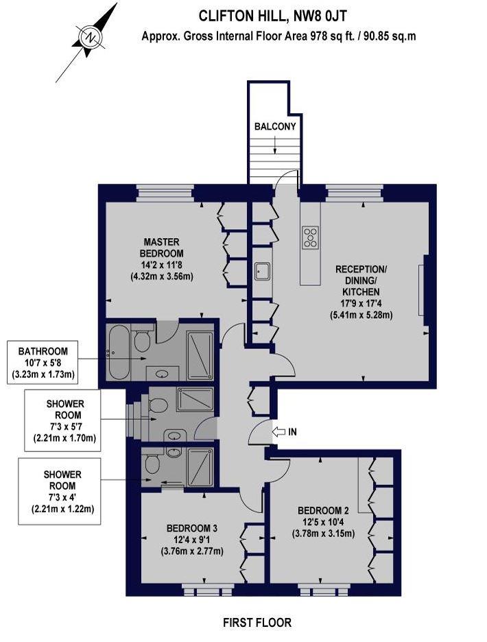 Flat 1, 96, Clifton Hill, London floorplan