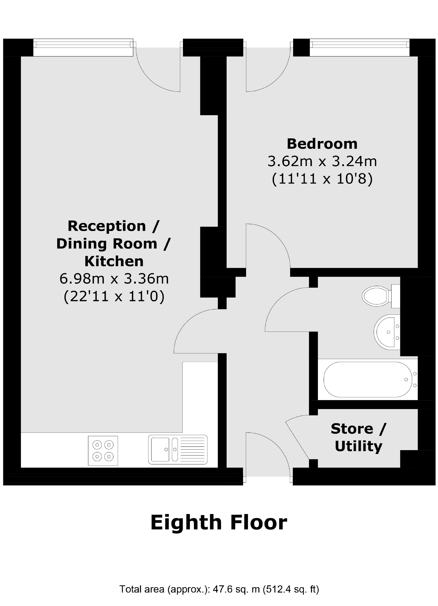 Flat 802, 22, Amelia Street, London floorplan