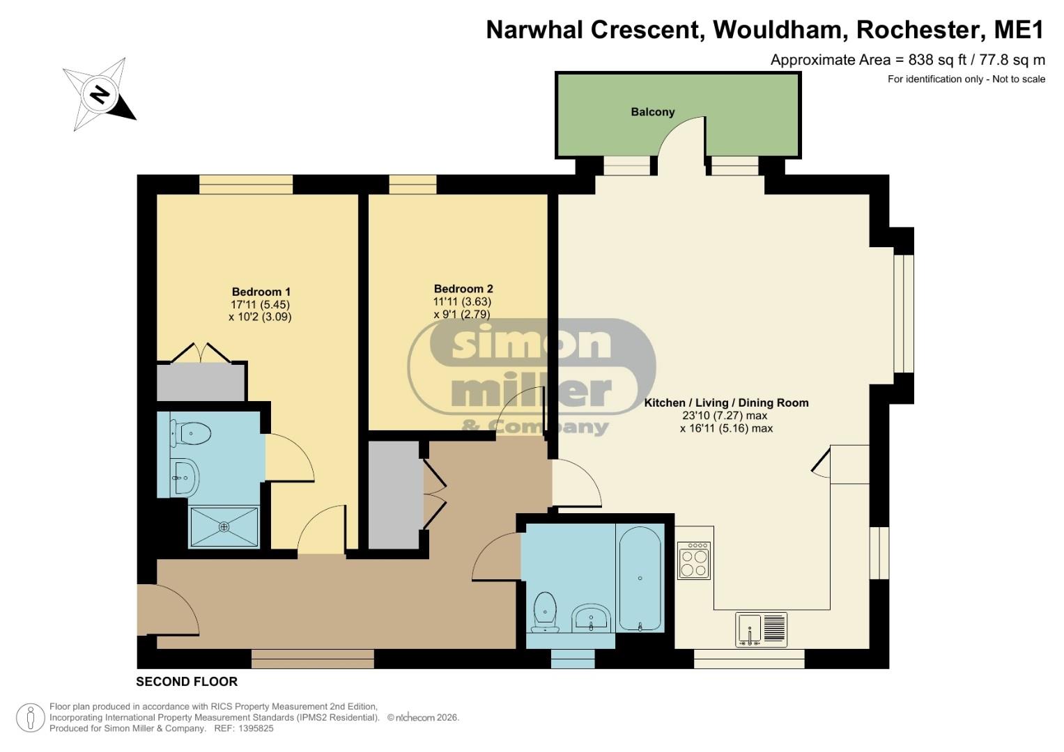 Flat 6, 1, Narwhal Crescent, Rochester floorplan
