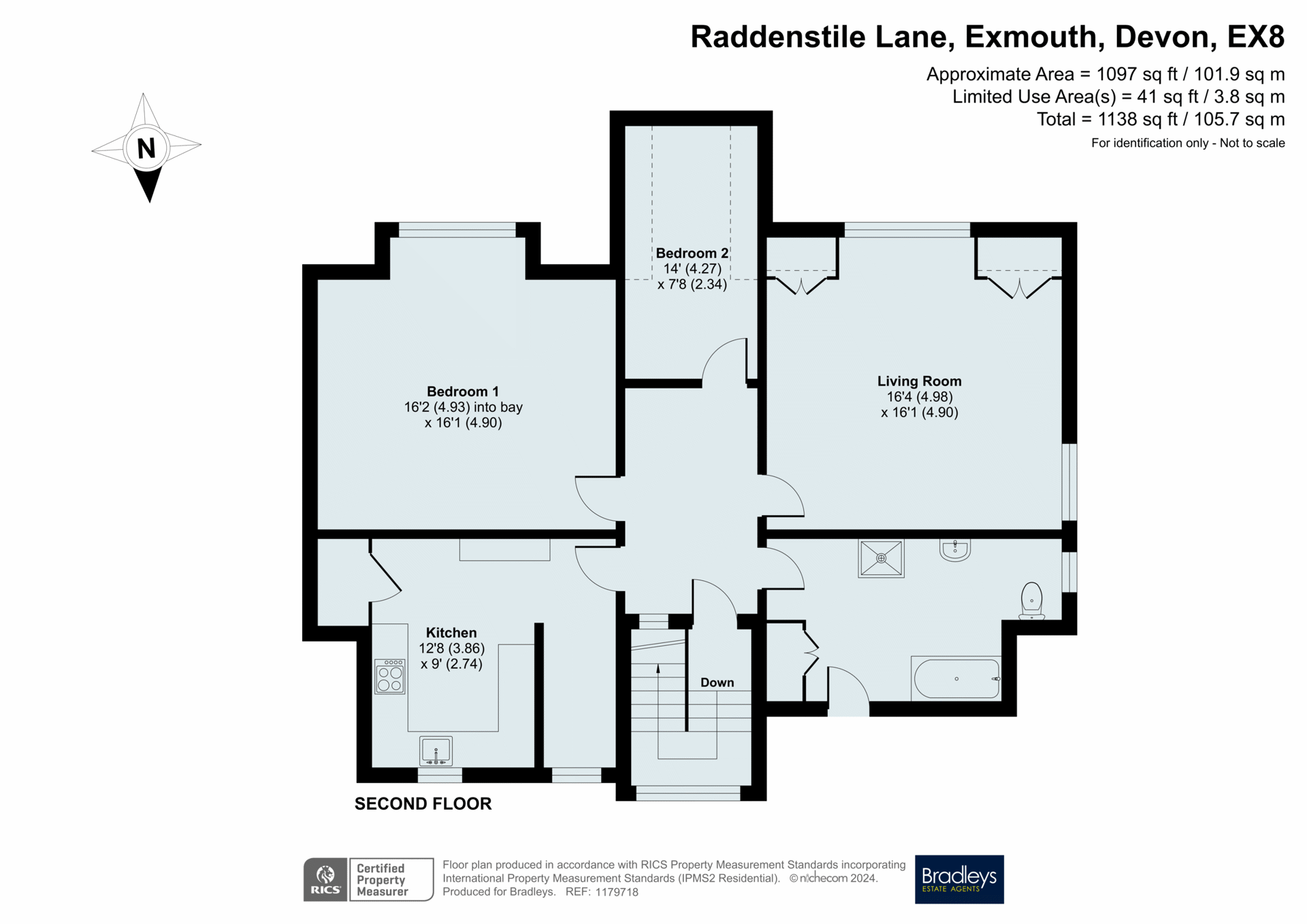 Flat 4, Style House, 7, Raddenstile Lane, Devon floorplan