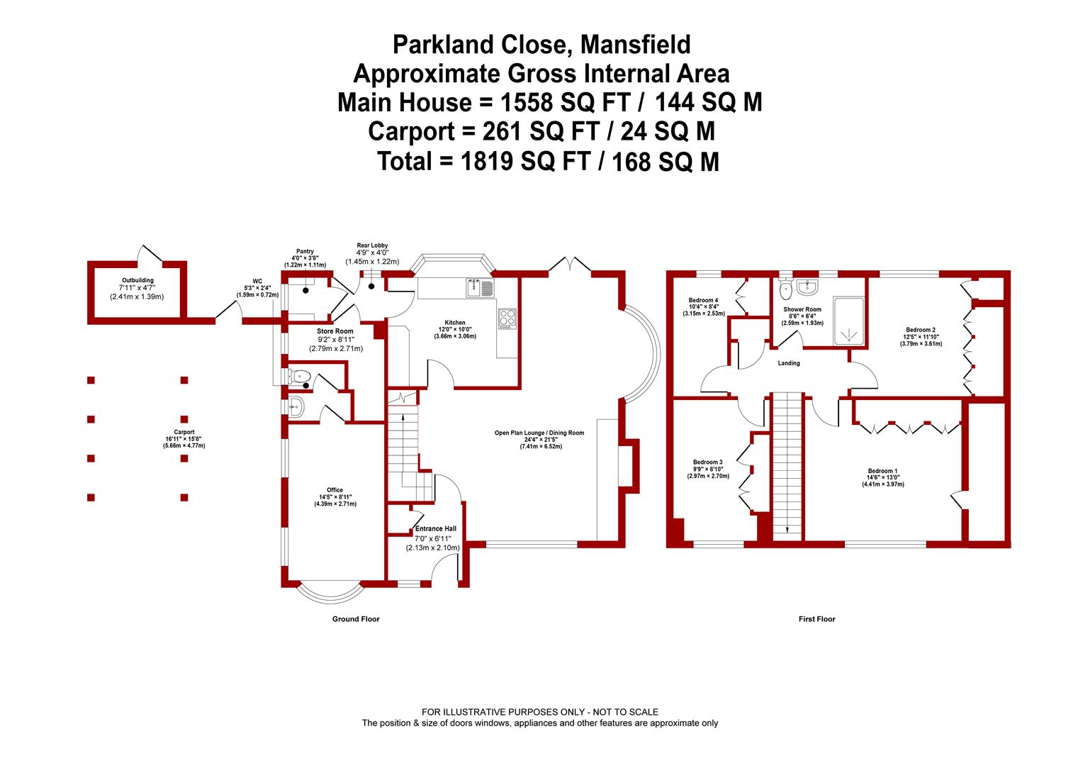25, Parkland Close, Mansfield floorplan
