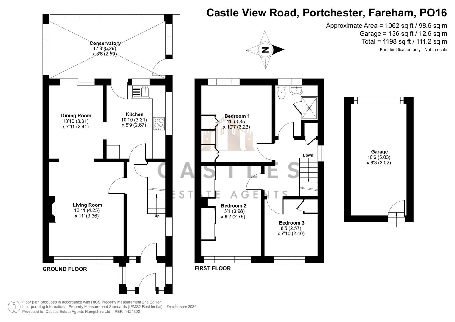 20, Castle View Road, Fareham floorplan