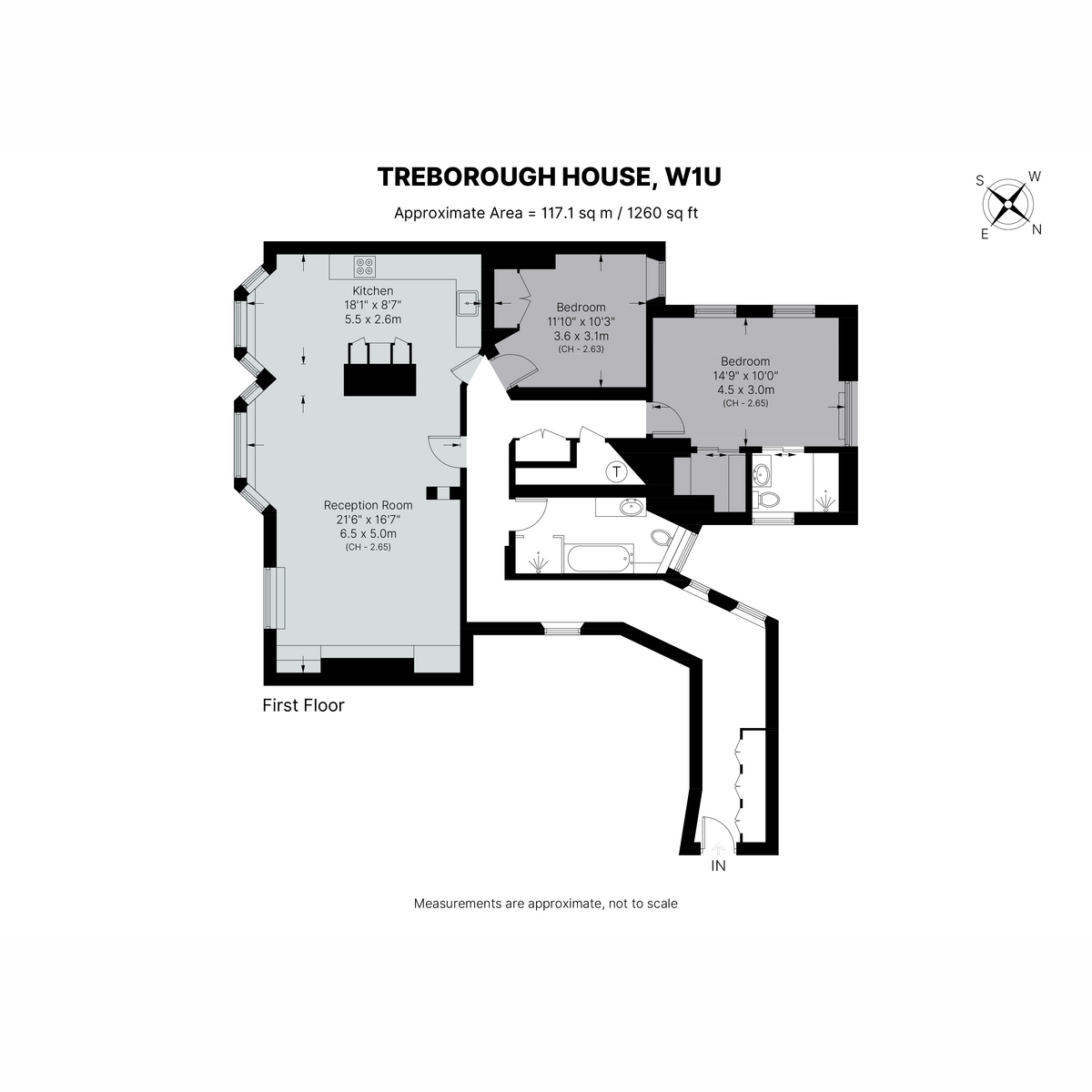 Flat 6, Treborough House, Nottingham Place, London floorplan
