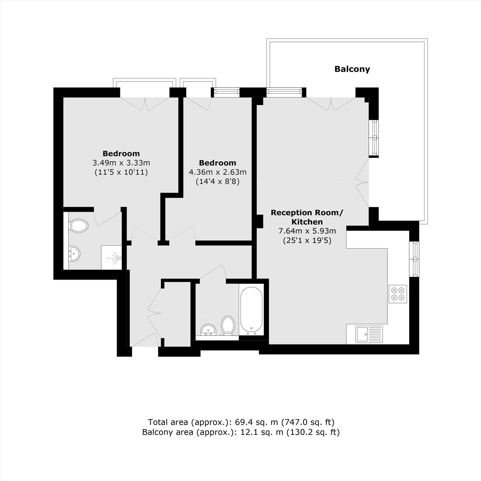 Flat 11, Aqua House, Agate Close, London floorplan