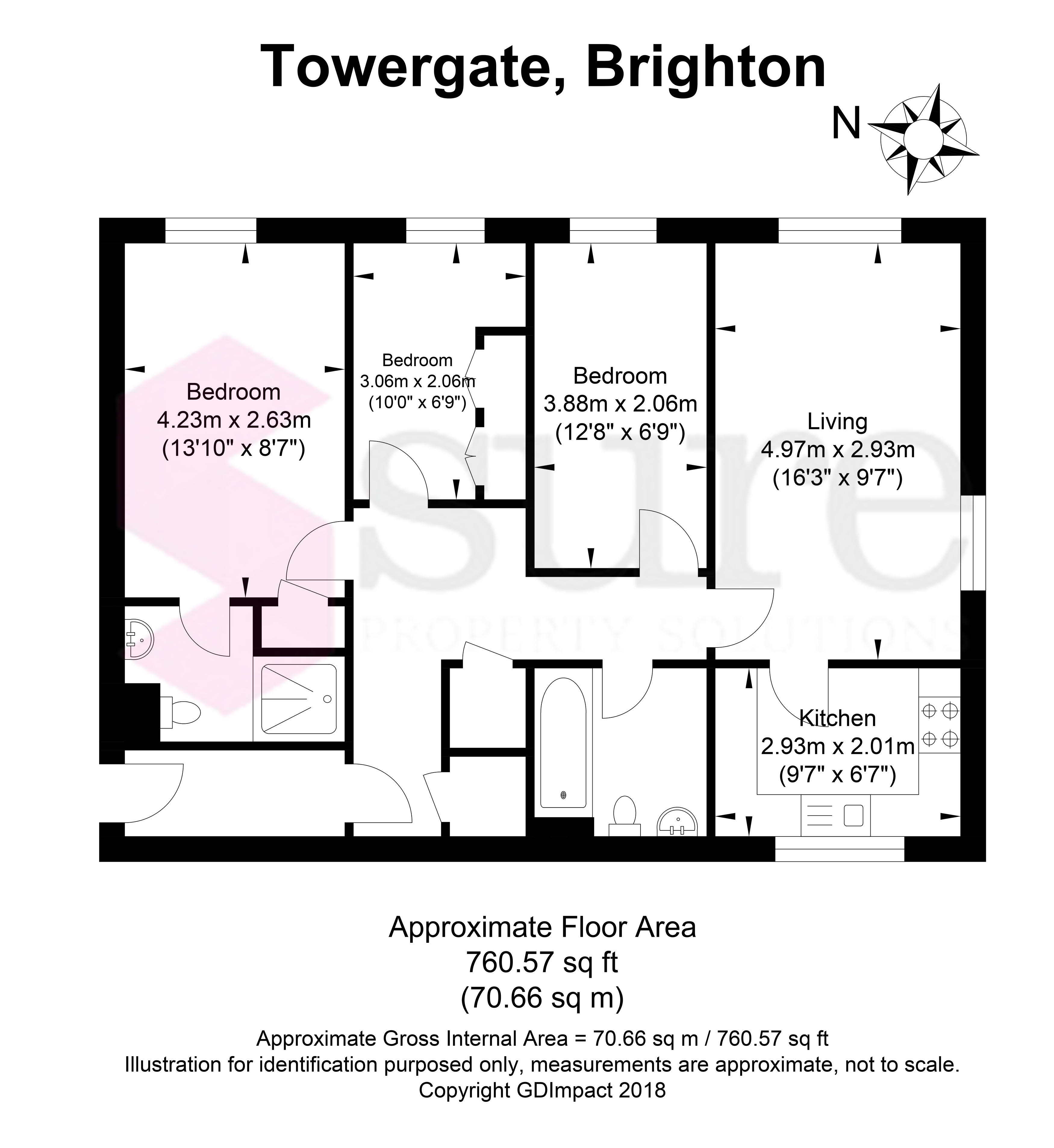 3 Bedrooms Flat for sale in Tivoli, Towergate, London Road BN1