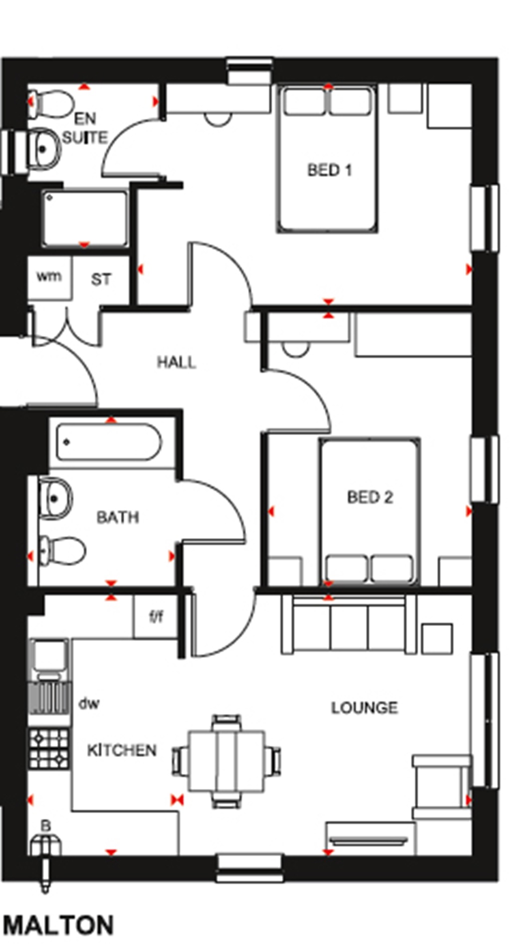 "Malton" at Carters Lane, Kiln Farm, Milton Keynes MK11, 2 bedroom flat