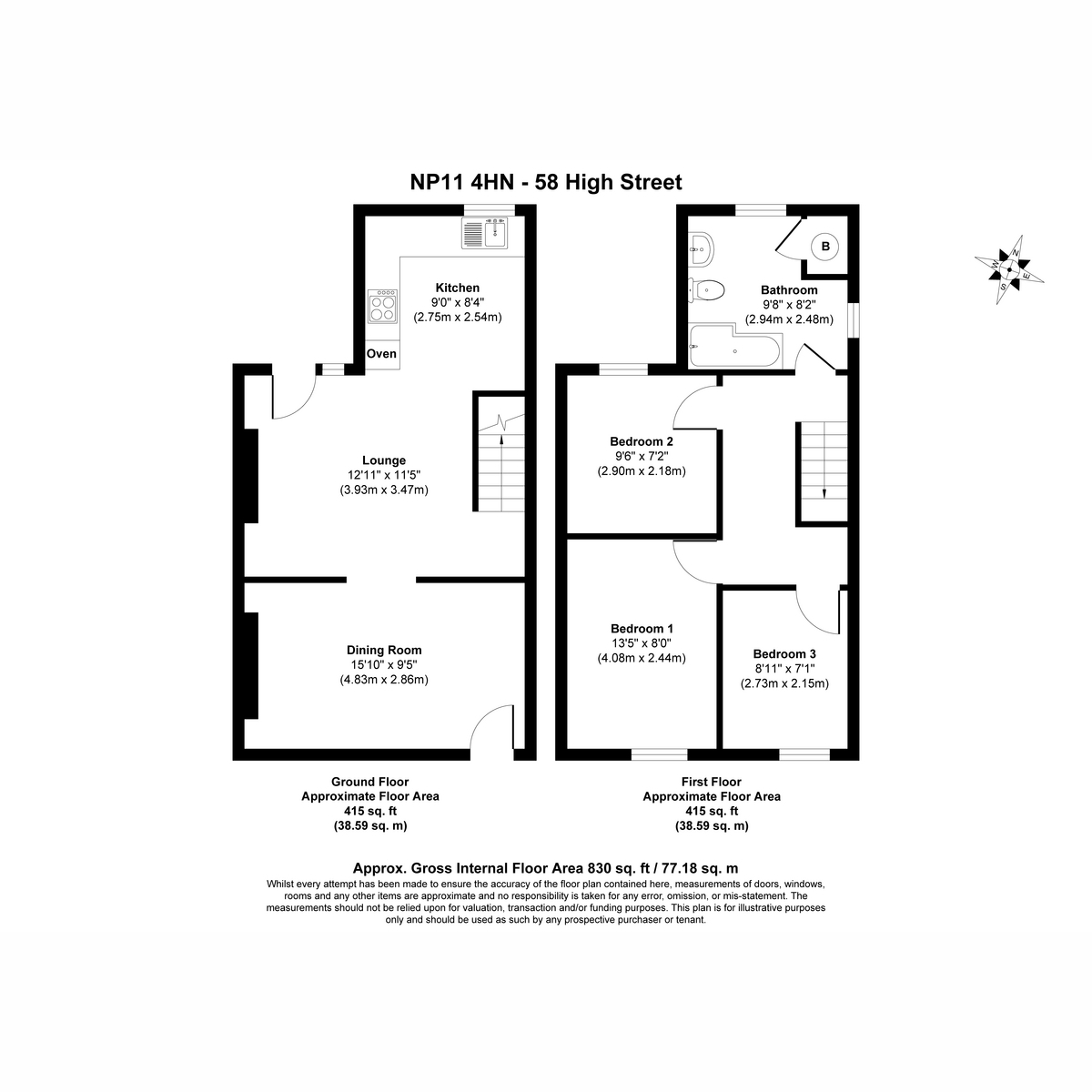 58, High Street, Newport floorplan