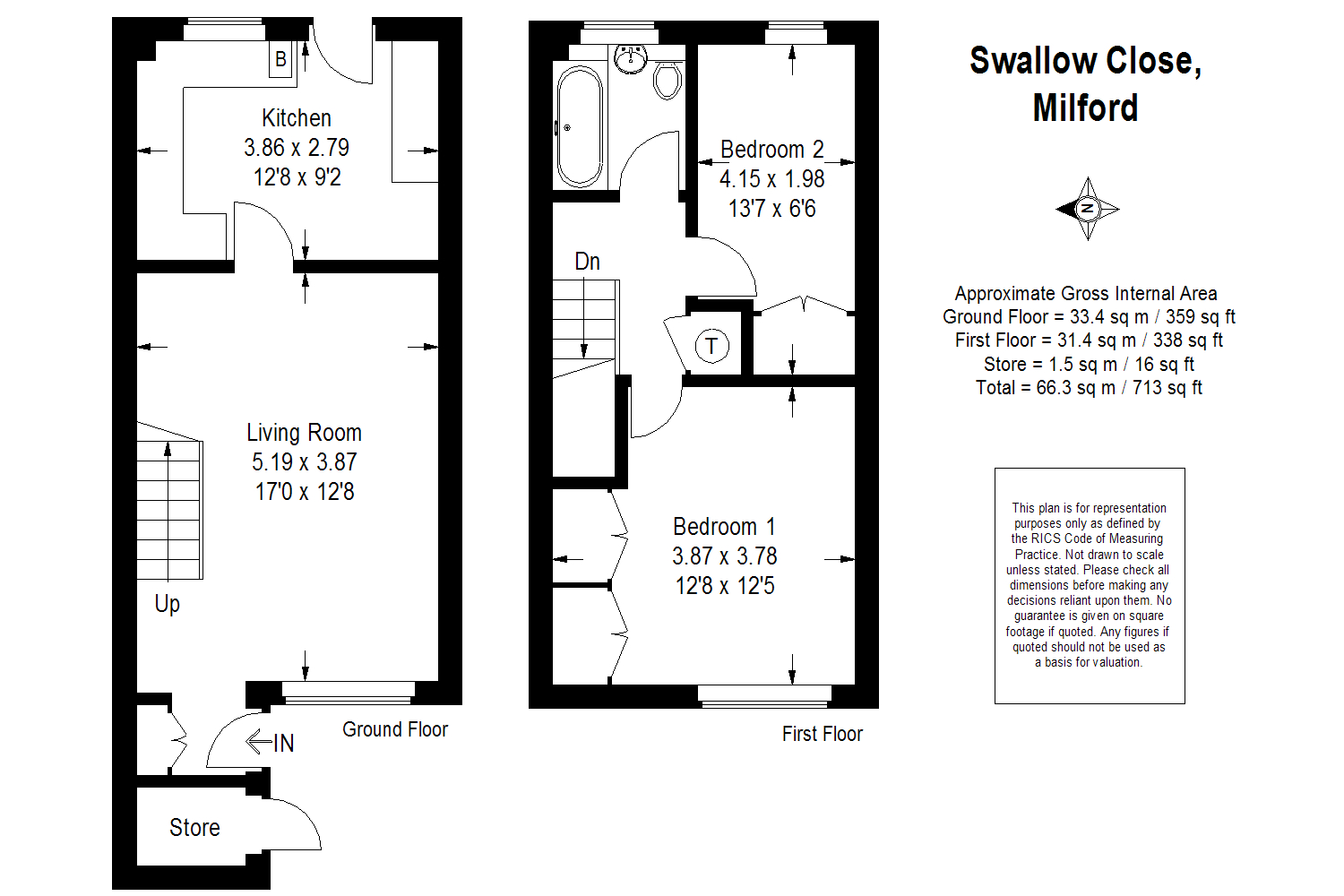 2 Bedrooms End terrace house to rent in Swallow Close, Milford GU8