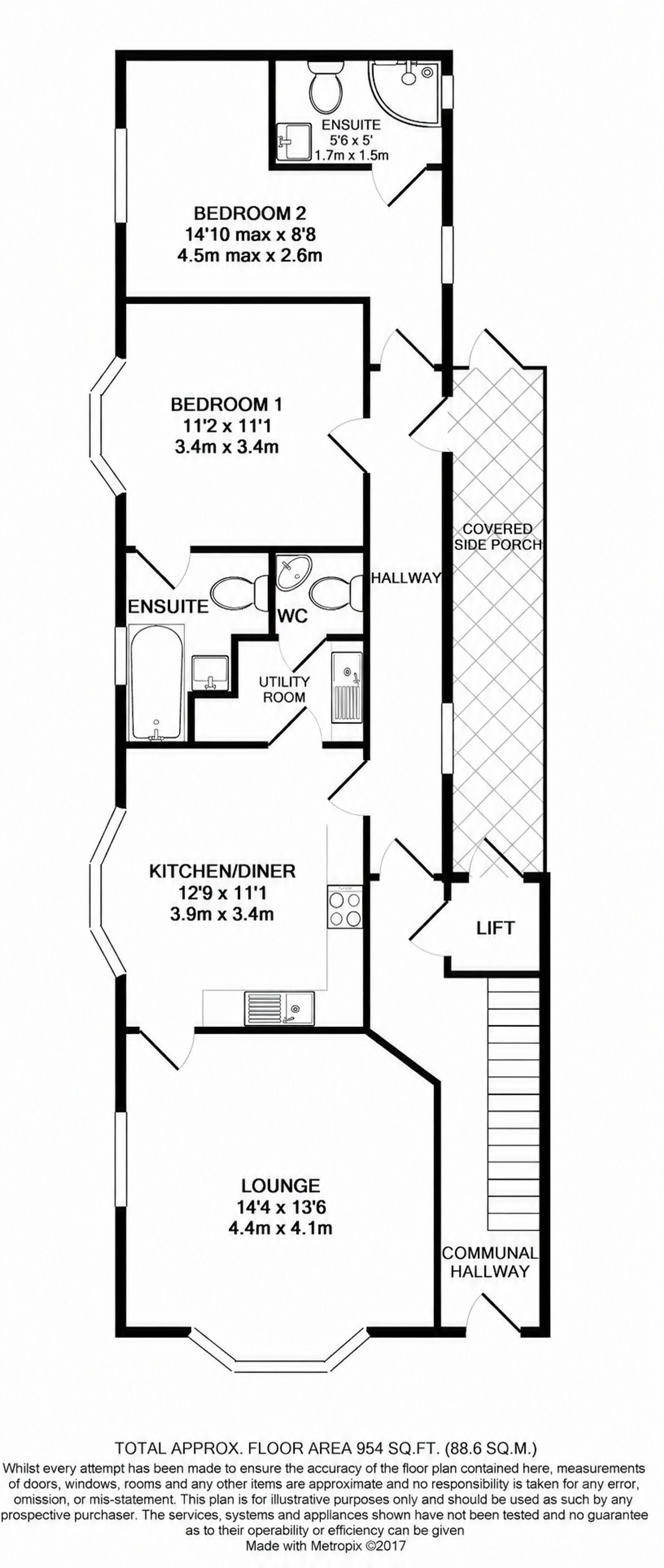 Flat 1, 27 Cabbell Road, Cromer floorplan