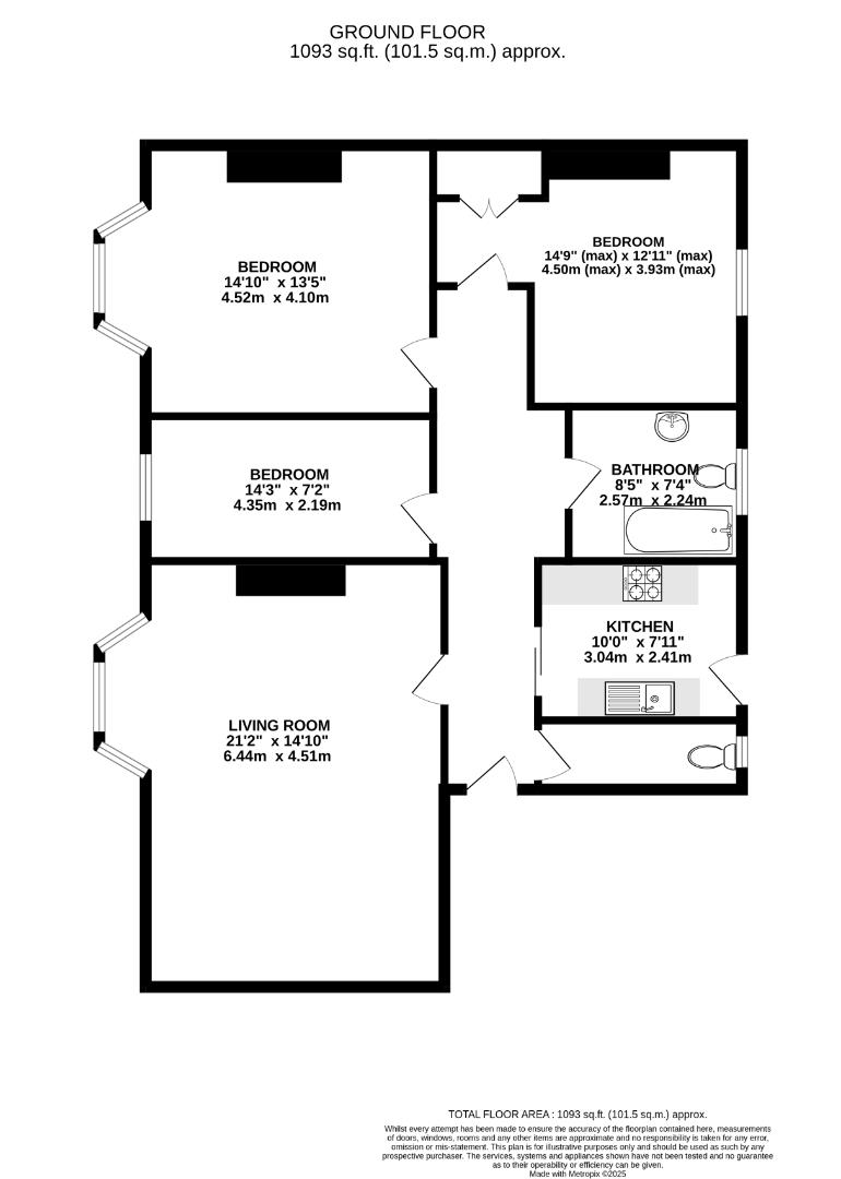 36B, The Crescent, Filey floorplan