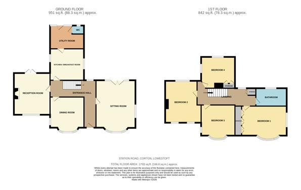 The Brambles, 10, Station Road, Corton floorplan