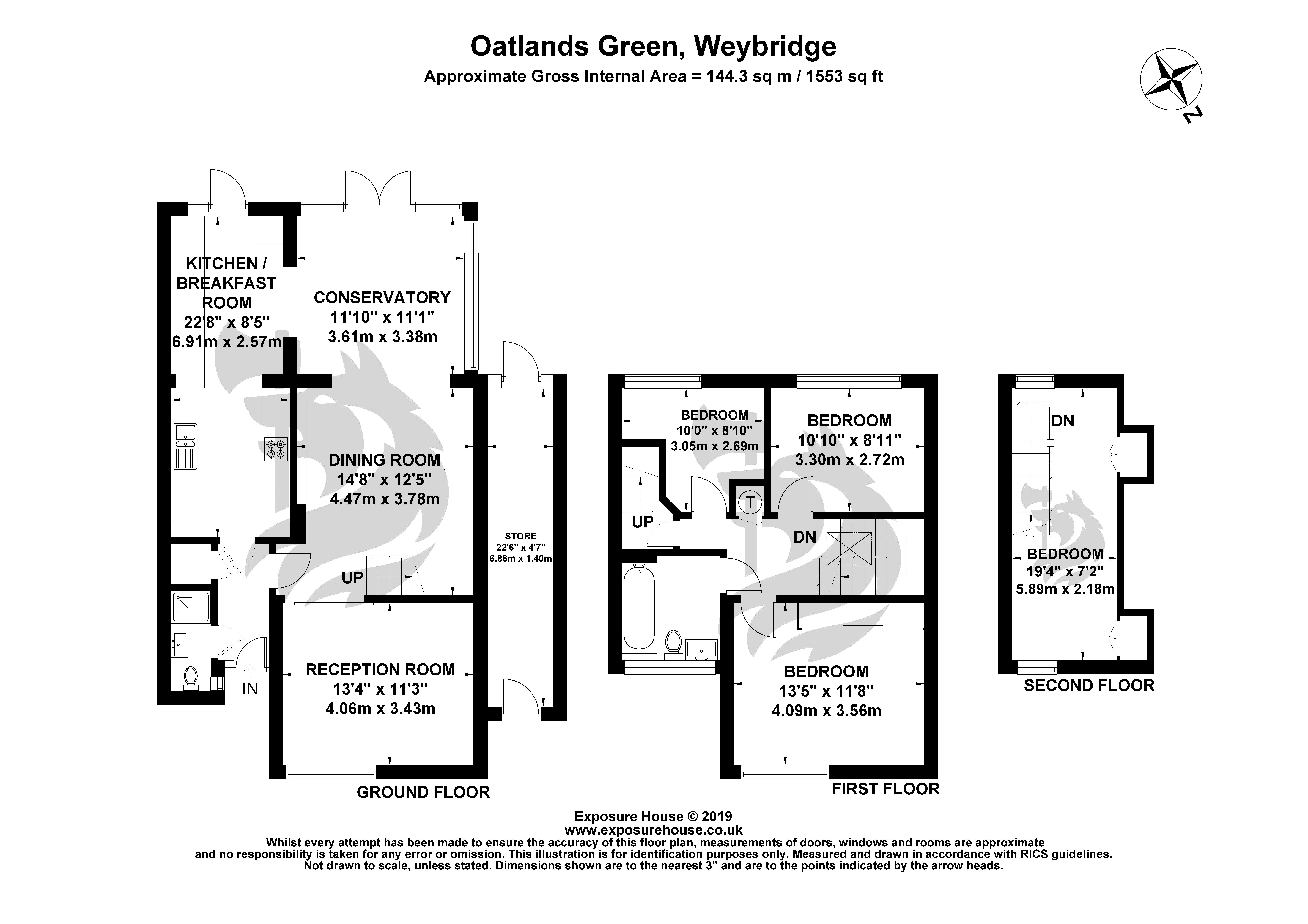 4 Bedrooms End terrace house to rent in Oatlands Green, Weybridge, Surrey KT13