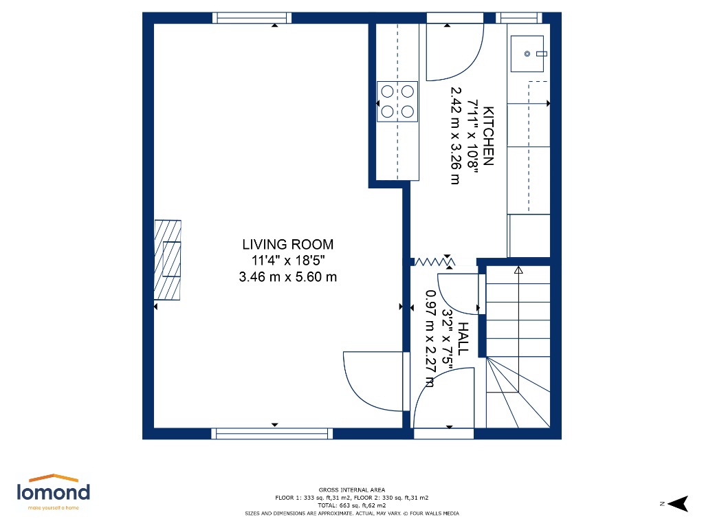 Hazelgrove, Kilwinning, North Ayrshire KA13, 2 bedroom terraced house