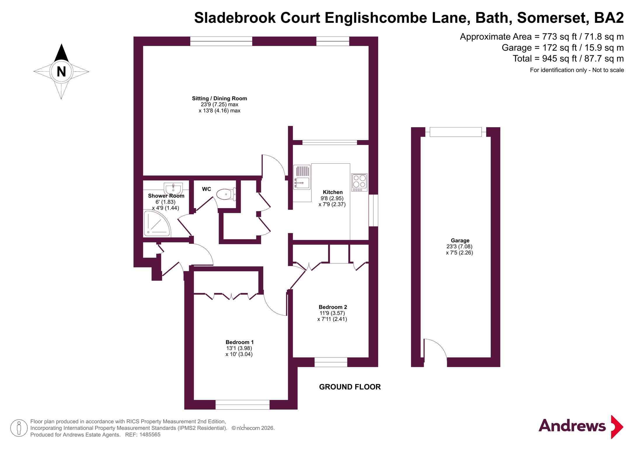 Flat 12, Sladebrook CourtC,, Englishcombe Lane, Somerset floorplan