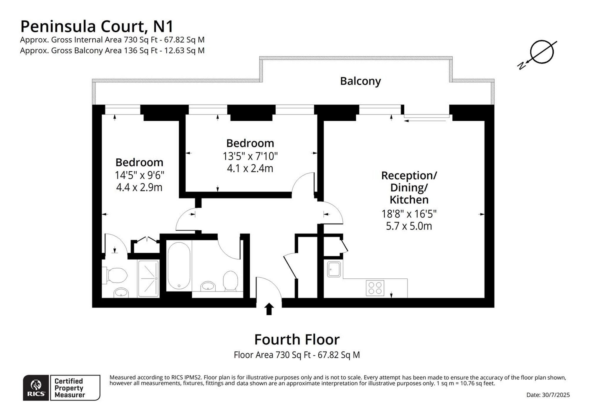 Flat 15, Peninsula Court, London floorplan