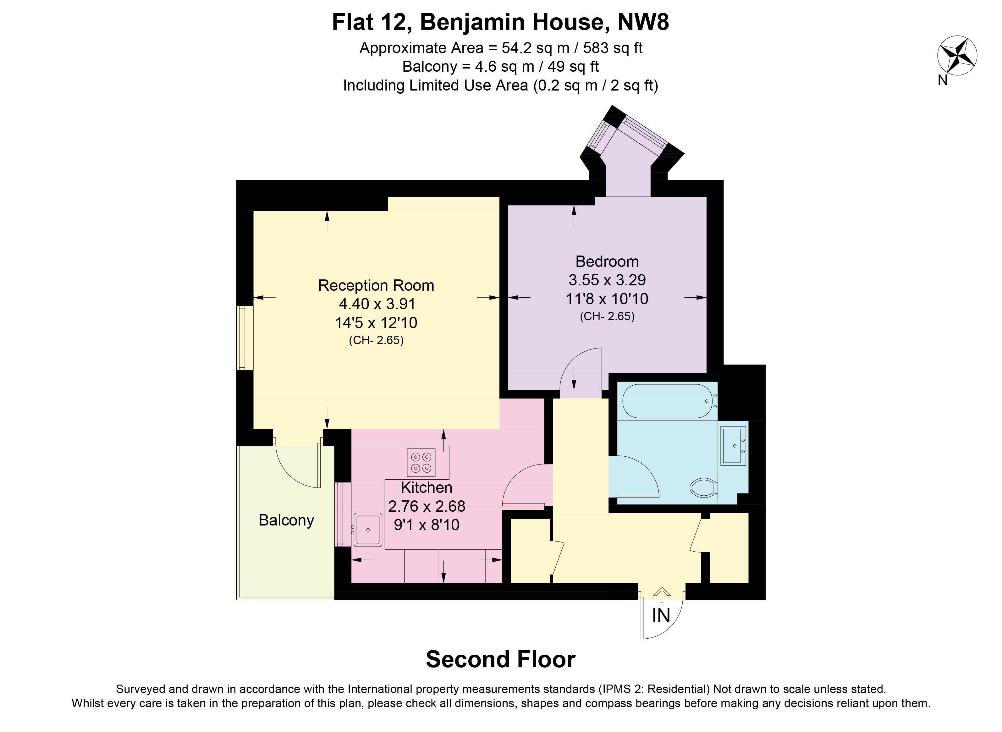 Flat 12,, Benjamin House, St John's Wood floorplan