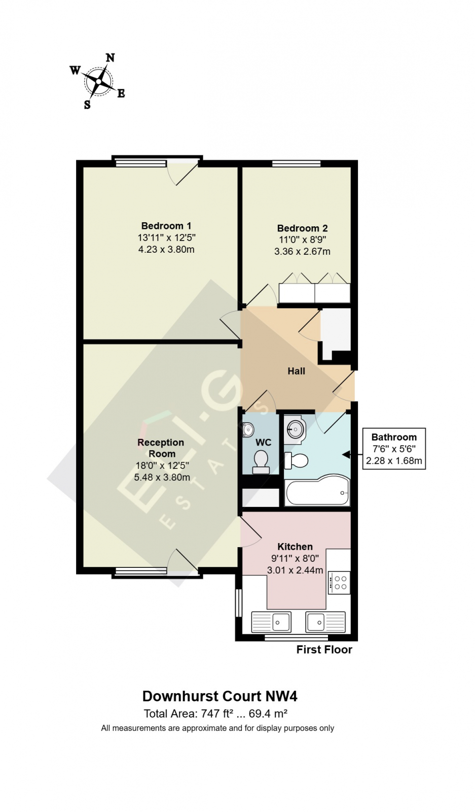 Flat 16 Downhurst Court, Parson Street, London floorplan